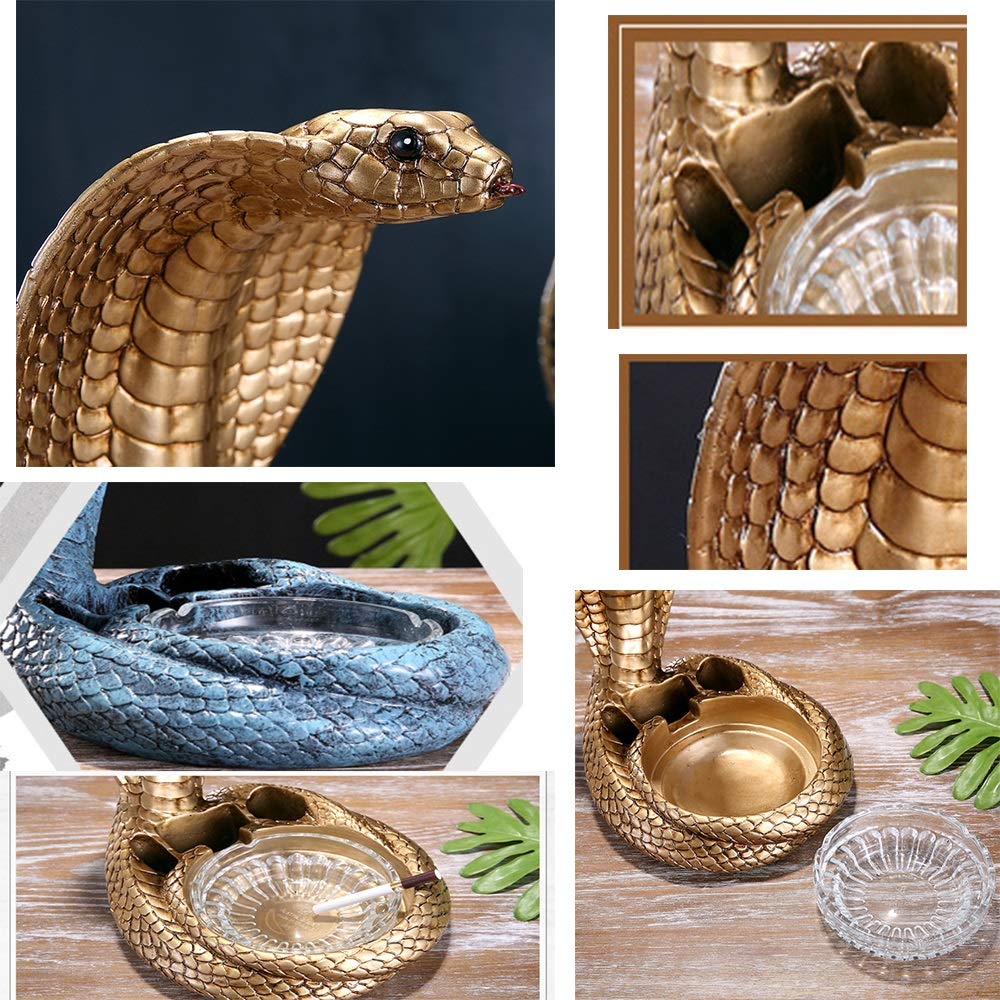 Fangsues Snake Cobra Shaped Cigarette Ashtray Creative Desktop